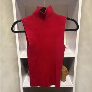 Q2 Red Sleeveless Turtleneck Tank Top